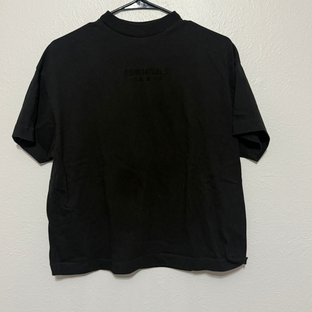 Fear of God FOG Essentials Mock Neck T-Shirt Short Sleeve Logo Tee Black 10